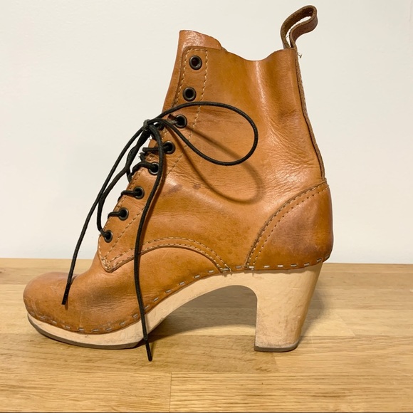 Swedish Hasbeens Hippie Lace Up Leather booties size 38 - Picture 4 of 11